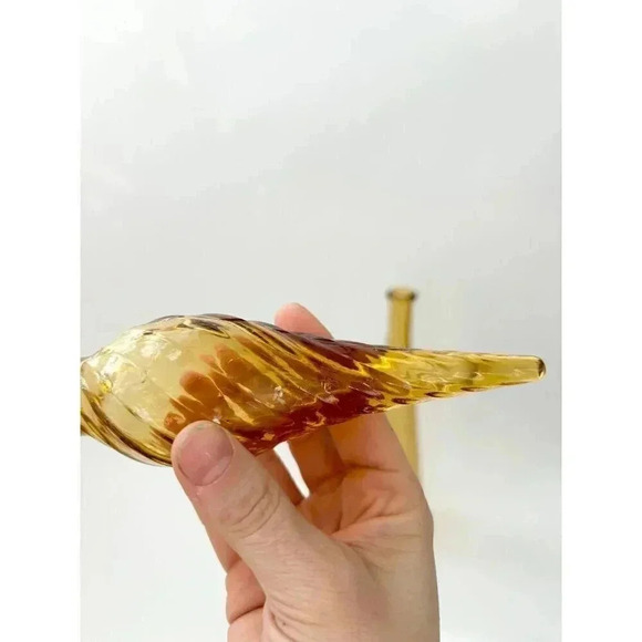 Vintage Empoli Textured Italian Glass 22" Yellow Decanter with Stopper - Picture 5 of 10